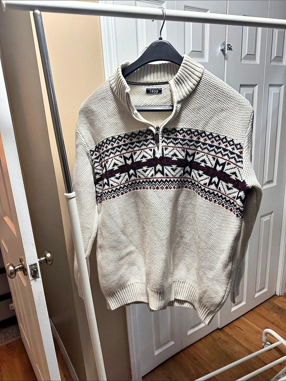 IZOD Men's Geometric Zip-Up Sweater 2XL